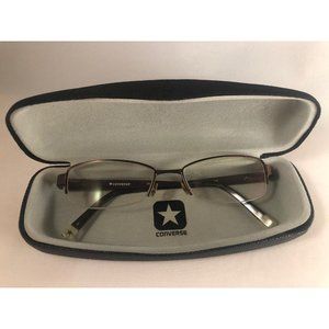 Converse Catwalk Brown Eyeglass Frames Metal Half Rimless Flex 49-18-135 w/case